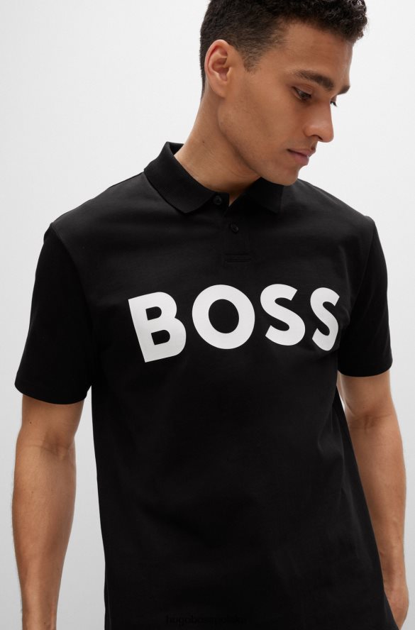 Hugo Boss koszulka polo z bawełnianego jerseyu z kontrastowym logo Hugo w kolorze czarnym czarny R0X0H61517