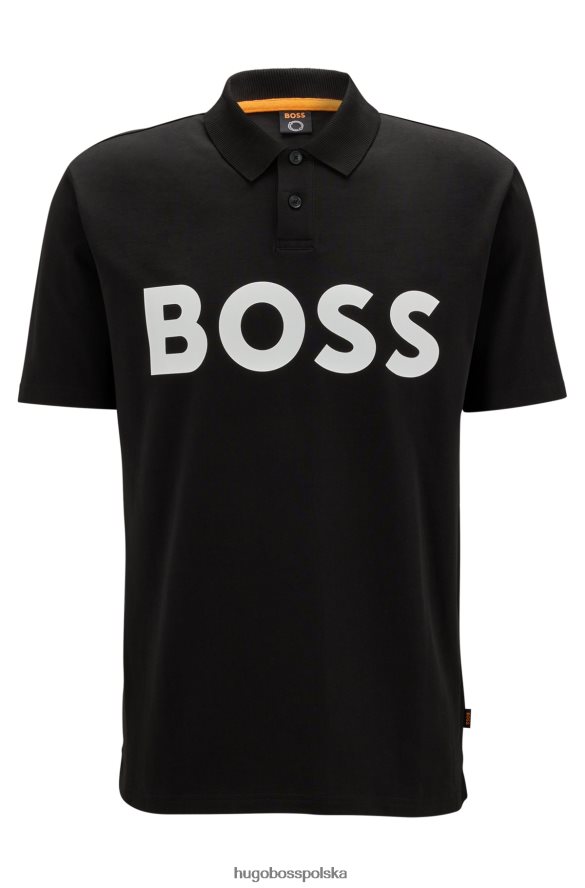 Hugo Boss koszulka polo z bawełnianego jerseyu z kontrastowym logo Hugo w kolorze czarnym czarny R0X0H61517