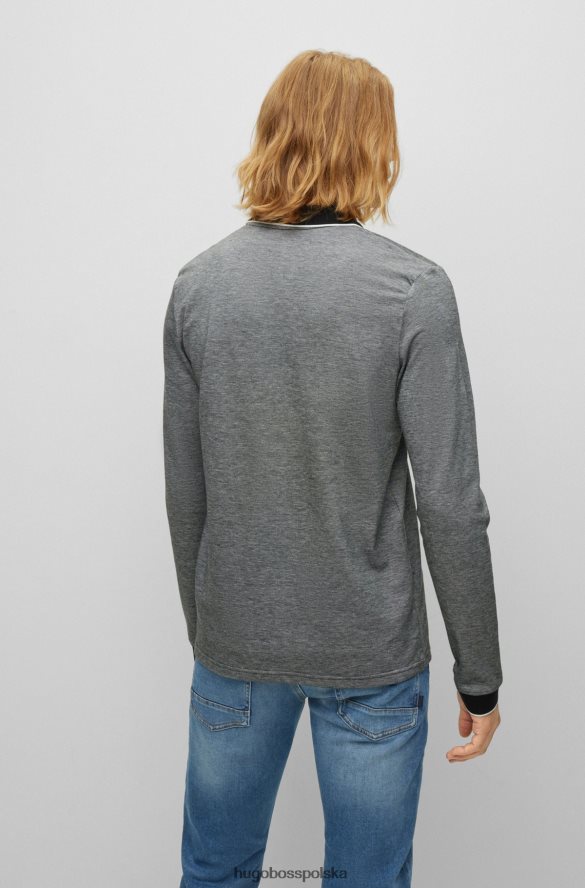 Hugo Boss koszulka polo z bawełny piqu¦ z logo w kolorze ciemnoszarym hugo ciemno szary R0X0H63142