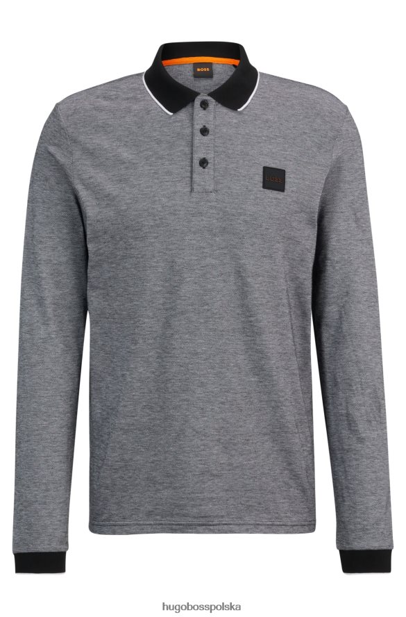 Hugo Boss koszulka polo z bawełny piqu¦ z logo w kolorze ciemnoszarym hugo ciemno szary R0X0H63142