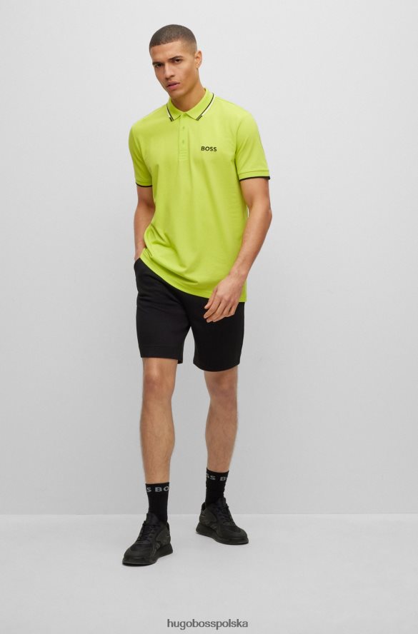 Hugo Boss koszulka polo z mieszanki bawełny z kontrastowymi detalami w kolorze jasnozielonym hugo jasnozielony R0X0H61099