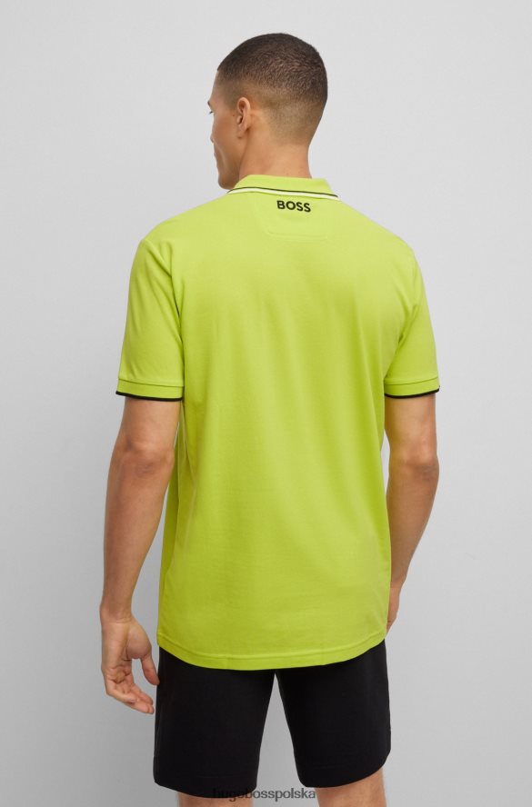 Hugo Boss koszulka polo z mieszanki bawełny z kontrastowymi detalami w kolorze jasnozielonym hugo jasnozielony R0X0H61099