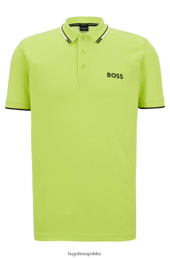 Hugo Boss koszulka polo z mieszanki bawełny z kontrastowymi detalami w kolorze jasnozielonym hugo jasnozielony R0X0H61099