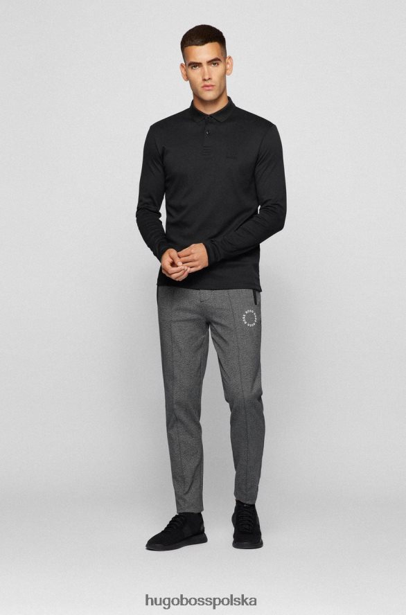 Hugo Boss l/s koszulka polo pirol 50451604 czarna czarny/granatowy R0X0H6193
