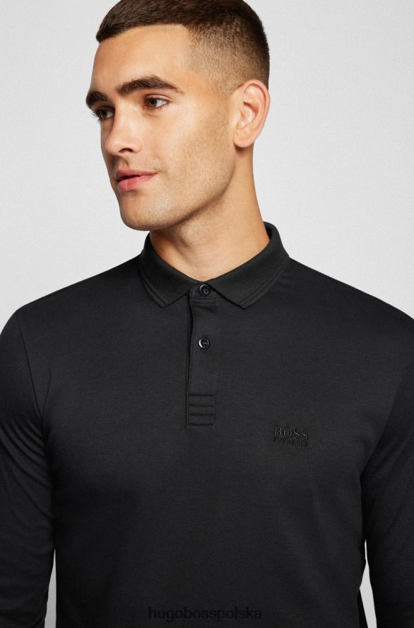 Hugo Boss l/s koszulka polo pirol 50451604 czarna czarny/granatowy R0X0H6193