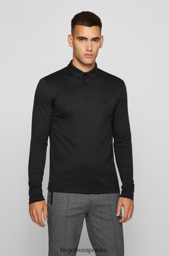 Hugo Boss l/s koszulka polo pirol 50451604 czarna czarny/granatowy R0X0H6193