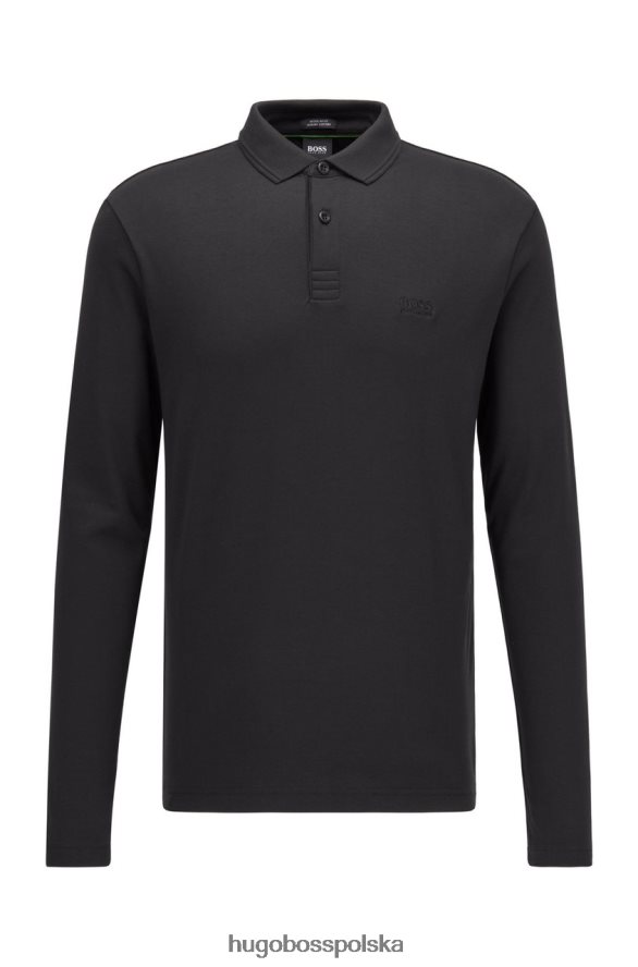 Hugo Boss l/s koszulka polo pirol 50451604 czarna czarny/granatowy R0X0H6193