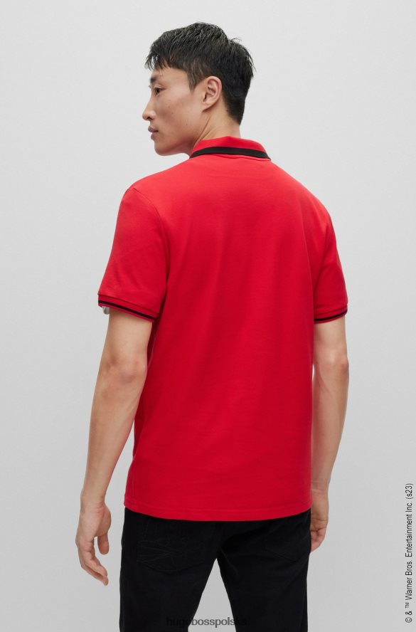 Hugo Boss looney tunes x koszulka polo z bawełnianej piki czerwony R0X0H64258