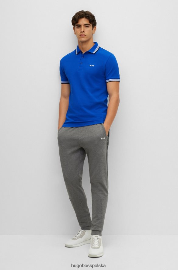 Hugo Boss niebieska koszulka polo hugo z bawełny organicznej z zakrzywionym logo niebieski R0X0H61204