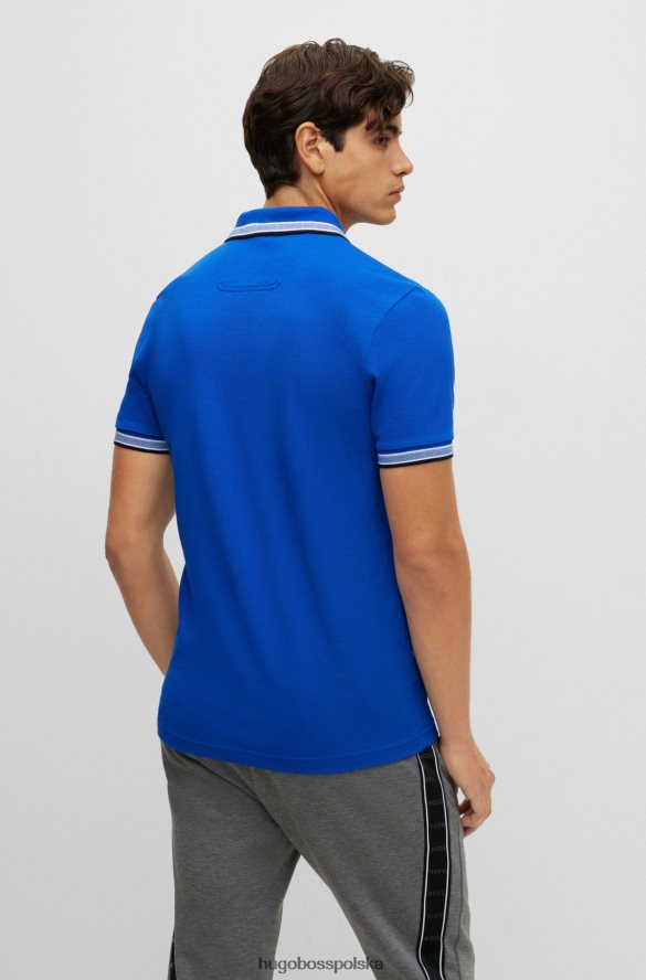 Hugo Boss niebieska koszulka polo hugo z bawełny organicznej z zakrzywionym logo niebieski R0X0H61204