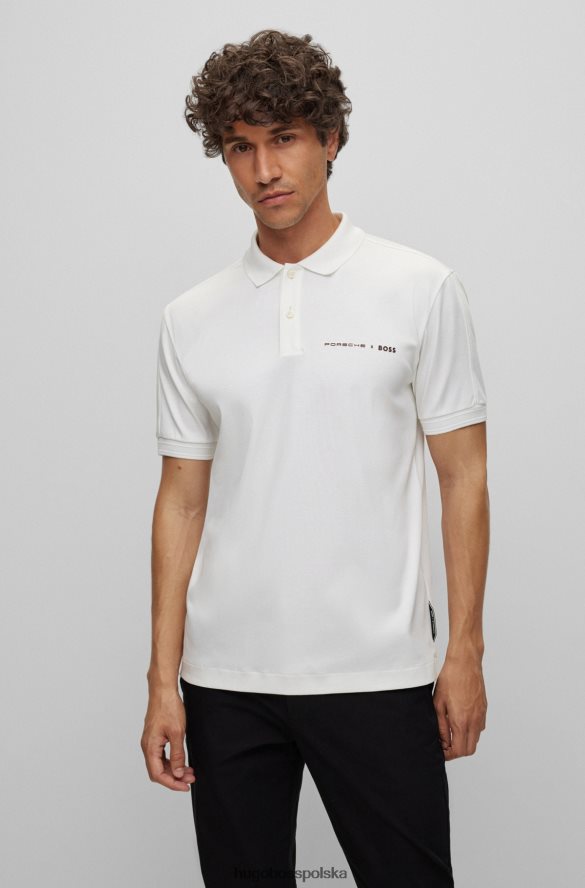 Hugo Boss porsche x hugo interlock – bawełniana koszulka polo o dopasowanym kroju biały R0X0H62586