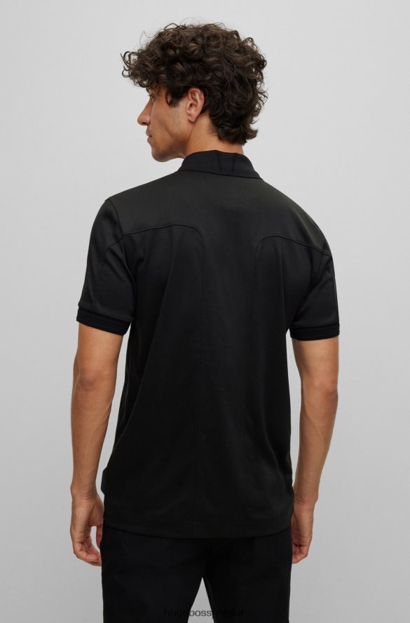 Hugo Boss porsche x interlock – bawełniana koszulka polo o dopasowanym kroju czarny R0X0H62588