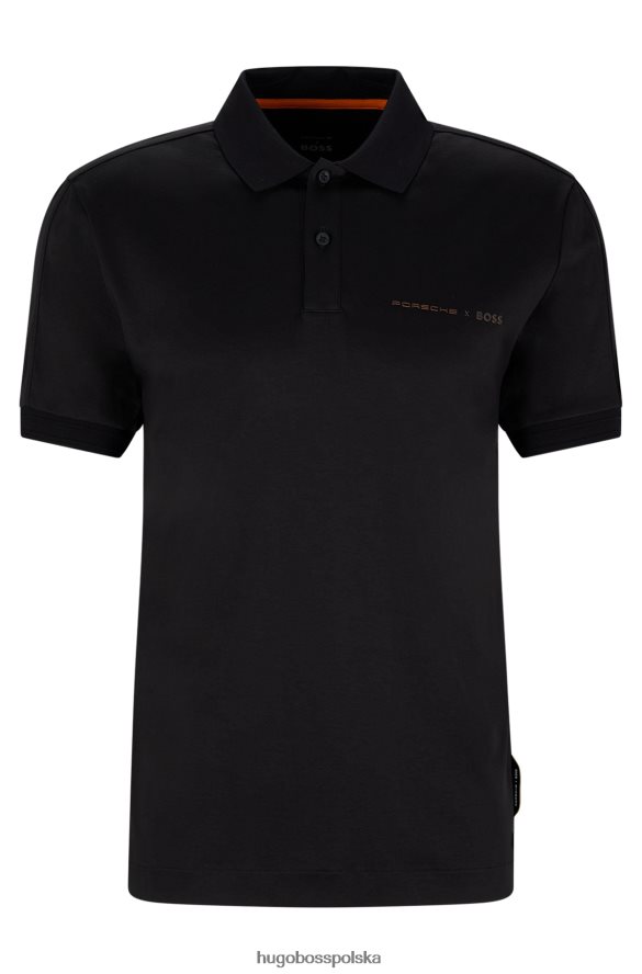 Hugo Boss porsche x interlock – bawełniana koszulka polo o dopasowanym kroju czarny R0X0H62588