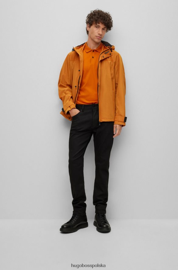 Hugo Boss porsche x interlock – bawełniana koszulka polo o dopasowanym kroju jasnopomarańczowy R0X0H62587