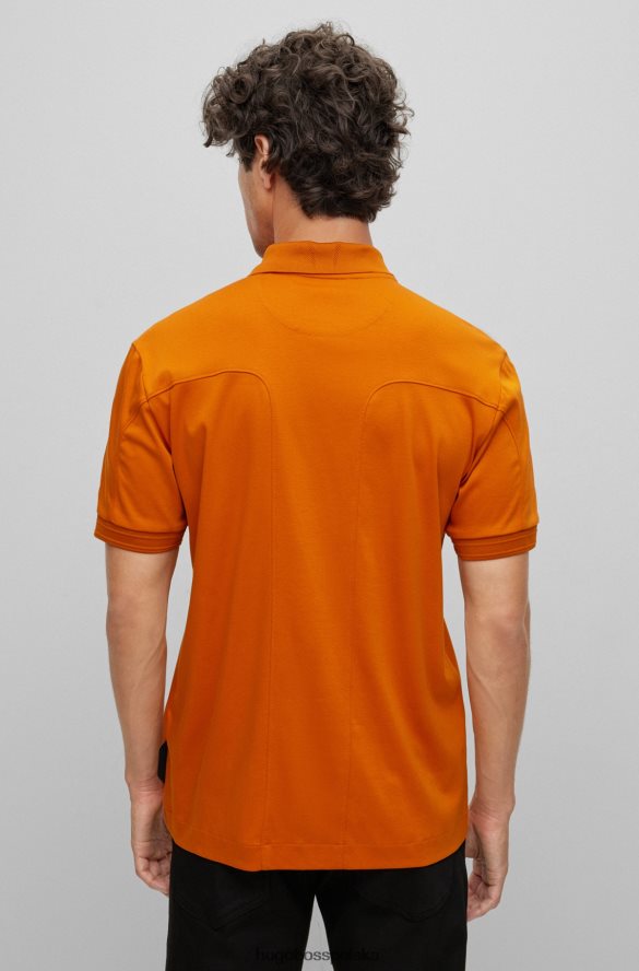 Hugo Boss porsche x interlock – bawełniana koszulka polo o dopasowanym kroju jasnopomarańczowy R0X0H62587