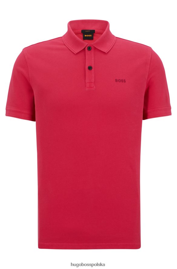 Hugo Boss różowa koszulka polo Hugo o dopasowanym kroju z bawełnianej piki różowy R0X0H61701