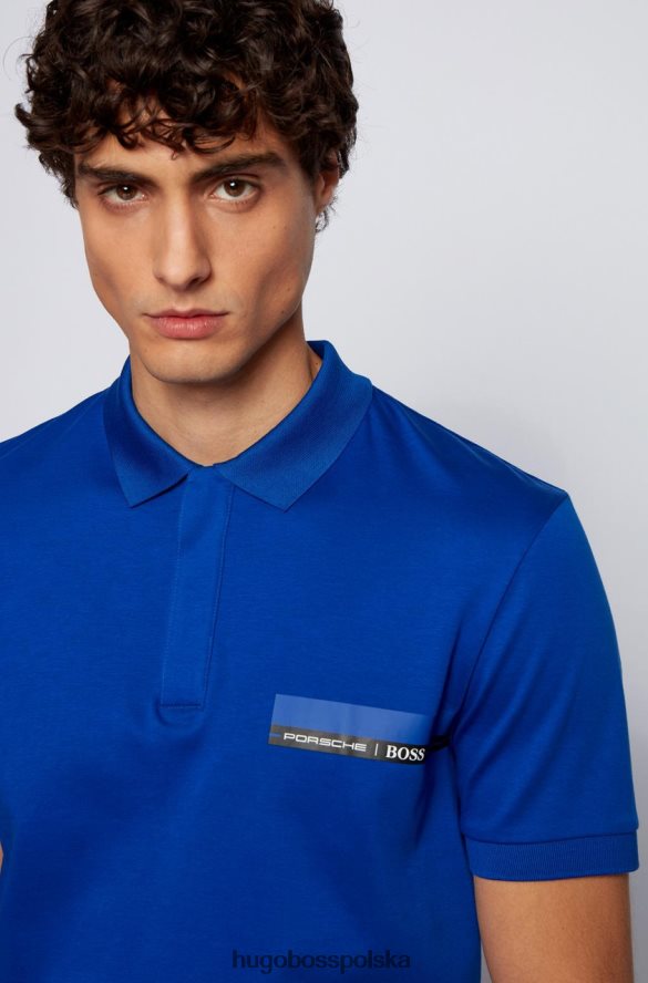 Hugo Boss x porsche s/s polo polston 50449394 niebieski niebiesko-czarny R0X0H6895