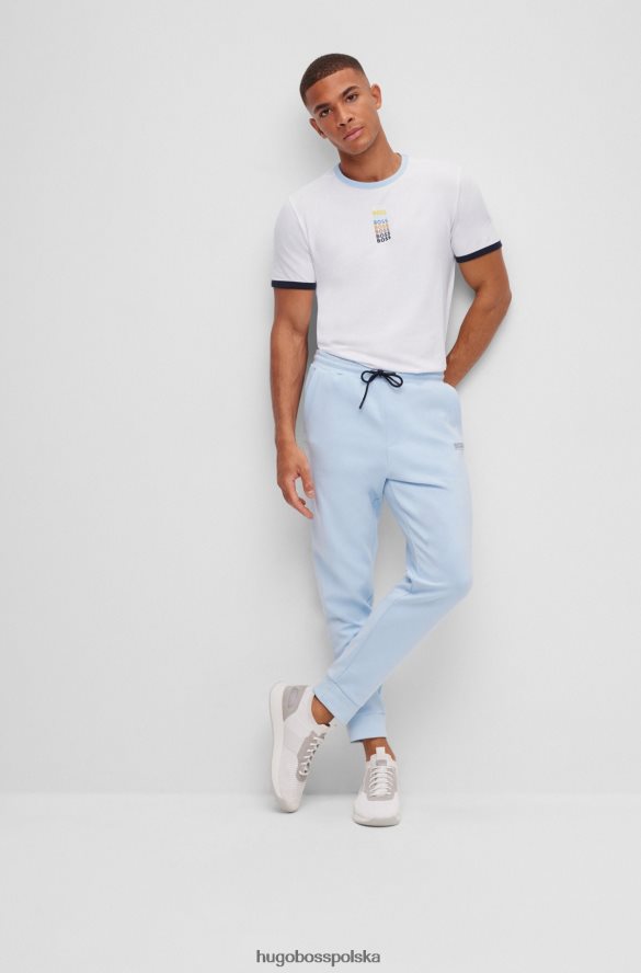 Hugo Boss Biała koszulka Hugo z elastycznej bawełny z powtarzającymi się logo biały R0X0H62814