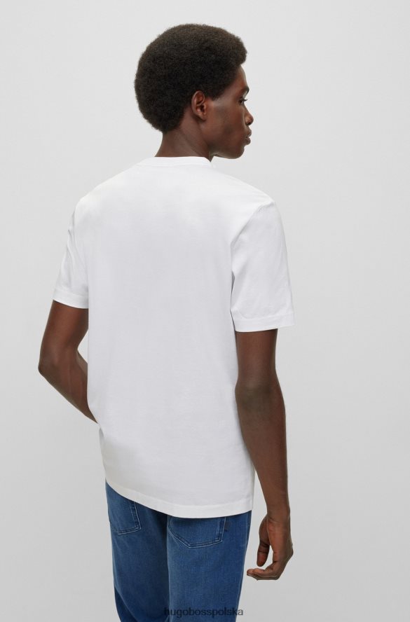 Hugo Boss Biała koszulka Hugo z nadrukiem logo, z merceryzowanej bawełny biały R0X0H62423