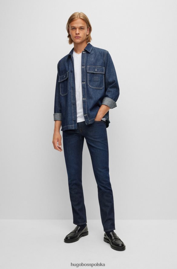 Hugo Boss Biała koszulka hugo o regularnym kroju z merceryzowanej bawełny i dekoltem w kształcie litery V biały R0X0H63215