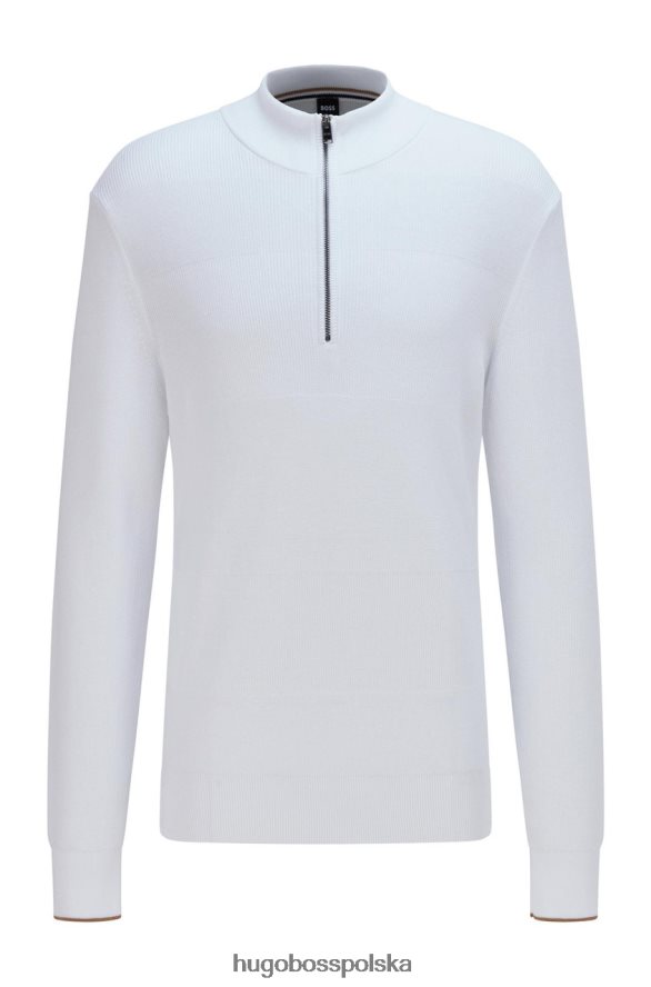 Hugo Boss Bluza zapinana na zamek Elios 50466536 biała biały R0X0H6107