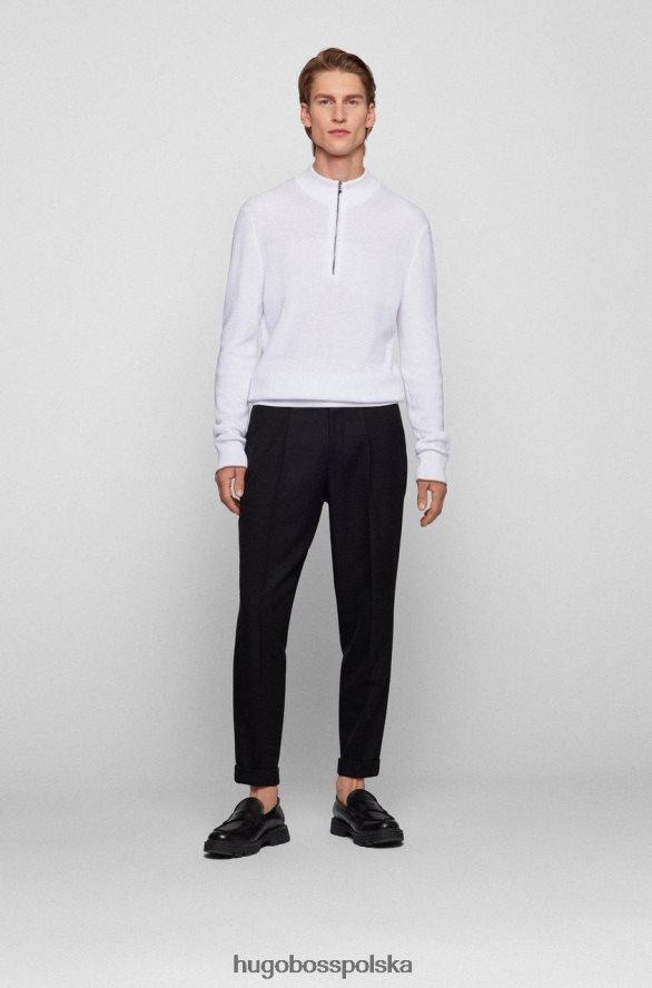 Hugo Boss Bluza zapinana na zamek Elios 50466536 biała biały R0X0H6107