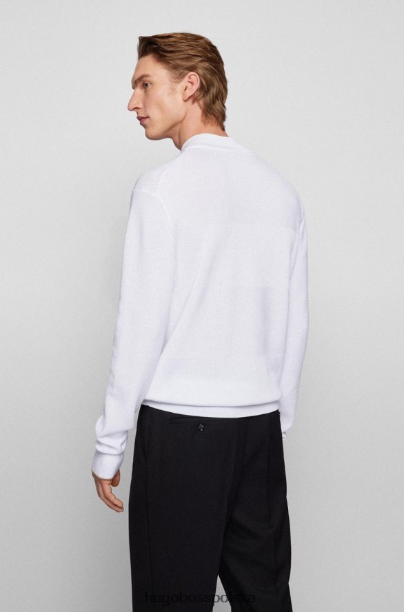 Hugo Boss Bluza zapinana na zamek Elios 50466536 biała biały R0X0H6107