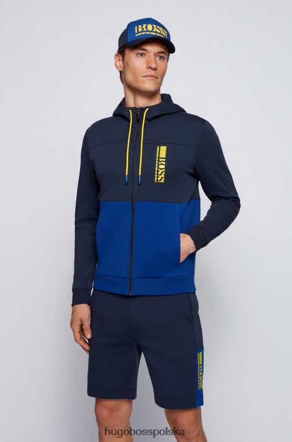 Hugo Boss Bluza zapinana na zamek saggy 50447024 granatowa granatowy/szary/pomarańczowy R0X0H6239