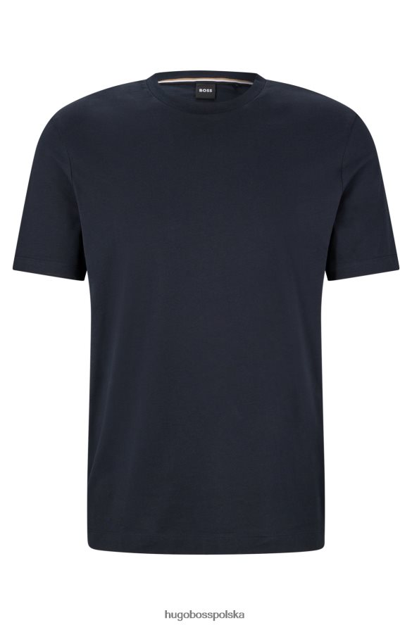 Hugo Boss Ciemnoniebieska koszulka z bawełnianego jerseyu hugo o regularnym kroju ciemny niebieski R0X0H63253