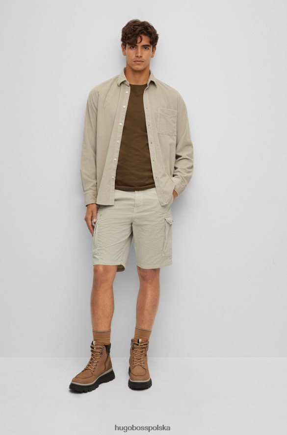 Hugo Boss Ciemnozielona koszulka o swobodnym kroju hugo z bawełnianego dżerseju z naszywką z logo ciemnozielony R0X0H61586