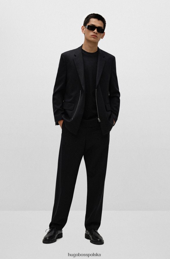 Hugo Boss Czarna, bawełniana koszulka hugo interlock z naszywką z logo posiadacza karty czarny R0X0H64298