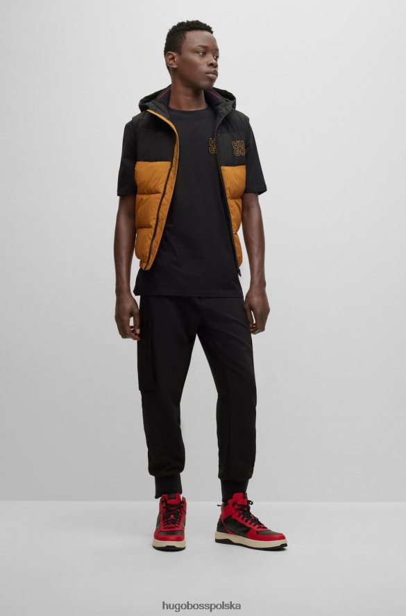 Hugo Boss Czarny T-shirt hugo z bawełny organicznej z okrągłym dekoltem i logo czarny R0X0H64276