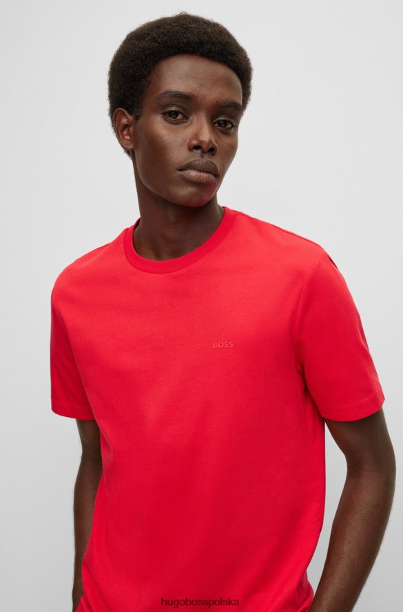 Hugo Boss Czerwony T-shirt z logo Hugo o regularnym kroju, wykonany z bawełnianego dżerseju czerwony R0X0H62243