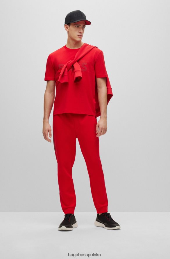 Hugo Boss Czerwony, bawełniany t-shirt hugo z logo i grafiką ze strasu czerwony R0X0H62936