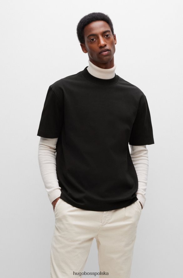 Hugo Boss Hugo T-shirt o luźnym kroju z okrągłym dekoltem, z bawełnianego dżerseju w kolorze czarnym czarny R0X0H63825