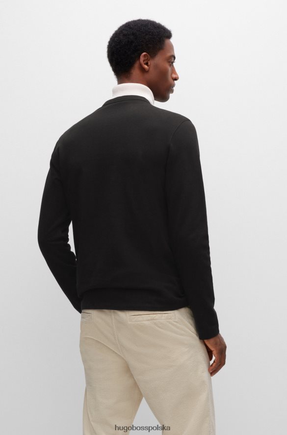 Hugo Boss Hugo T-shirt o regularnym kroju z dekoltem w kształcie henleya, z bawełnianego dżerseju w kolorze czarnym czarny R0X0H62356