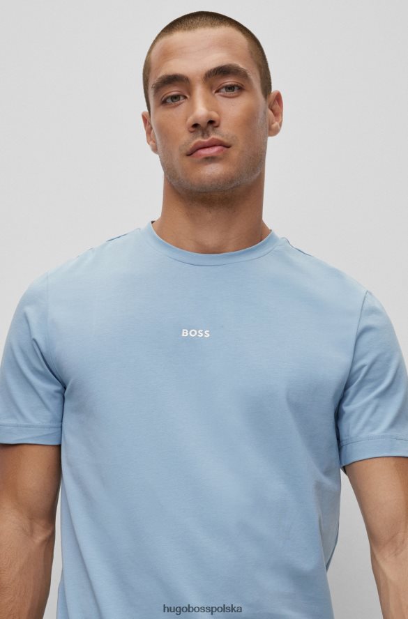 Hugo Boss Hugo T-shirt o swobodnym kroju z elastycznej bawełny z nadrukiem logo w kolorze jasnoniebieskim jasny niebieski R0X0H61170