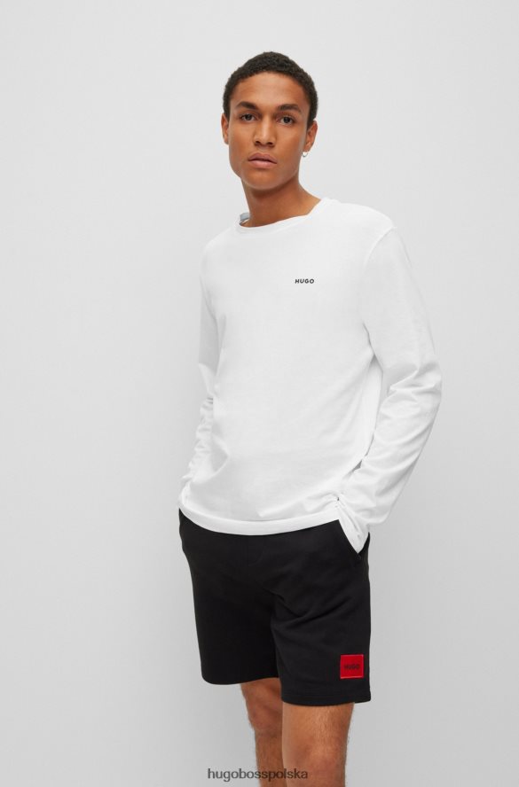 Hugo Boss Hugo T-shirt z długim rękawem z bawełnianego dżerseju z nadrukiem logo w kolorze białym biały R0X0H63378