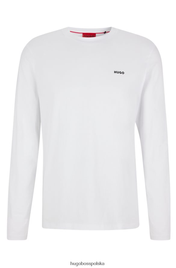 Hugo Boss Hugo T-shirt z długim rękawem z bawełnianego dżerseju z nadrukiem logo w kolorze białym biały R0X0H63378