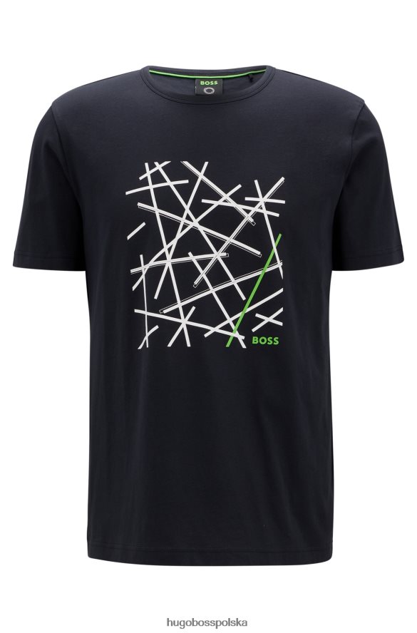 Hugo Boss Hugo bawełniana koszulka o regularnym kroju z grafiką logo w kolorze ciemnoniebieskim ciemny niebieski R0X0H63436