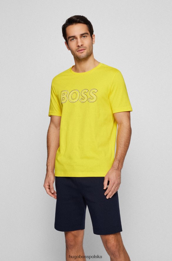Hugo Boss Hugo bawełniana koszulka o regularnym kroju z grafiką logo w kolorze żółtym żółty R0X0H63248