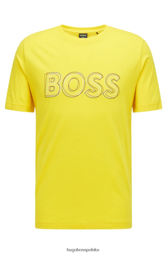 Hugo Boss Hugo bawełniana koszulka o regularnym kroju z grafiką logo w kolorze żółtym żółty R0X0H63248