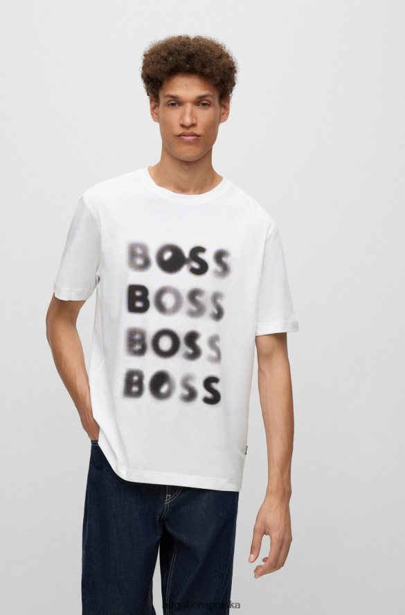 Hugo Boss Hugo bawełniana koszulka o swobodnym kroju z grafiką logo w kolorze białym biały R0X0H61745