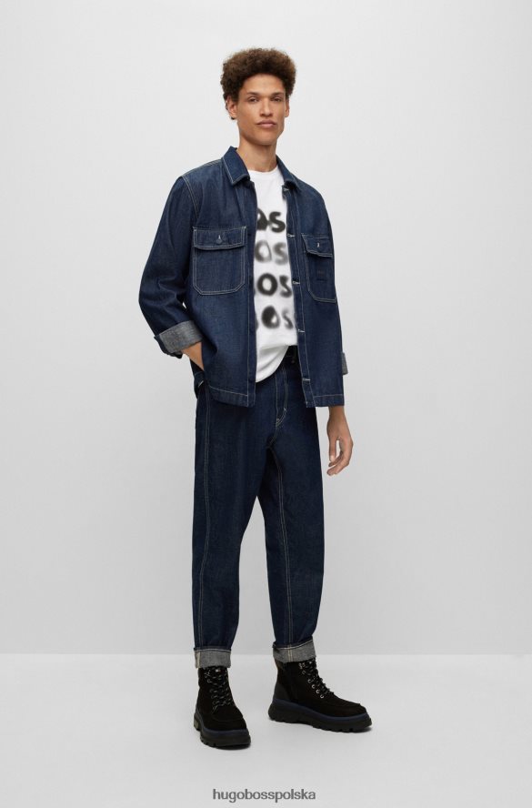 Hugo Boss Hugo bawełniana koszulka o swobodnym kroju z grafiką logo w kolorze białym biały R0X0H61745