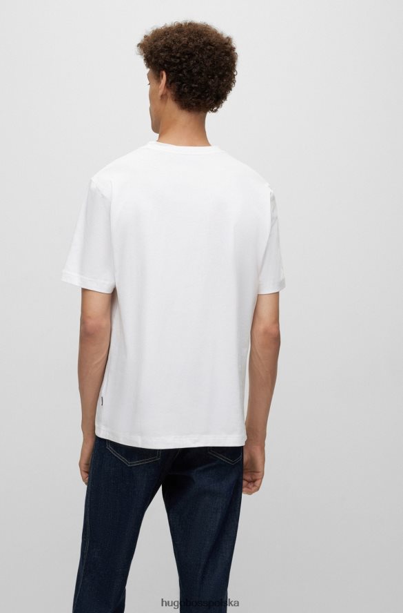 Hugo Boss Hugo bawełniana koszulka o swobodnym kroju z grafiką logo w kolorze białym biały R0X0H61745