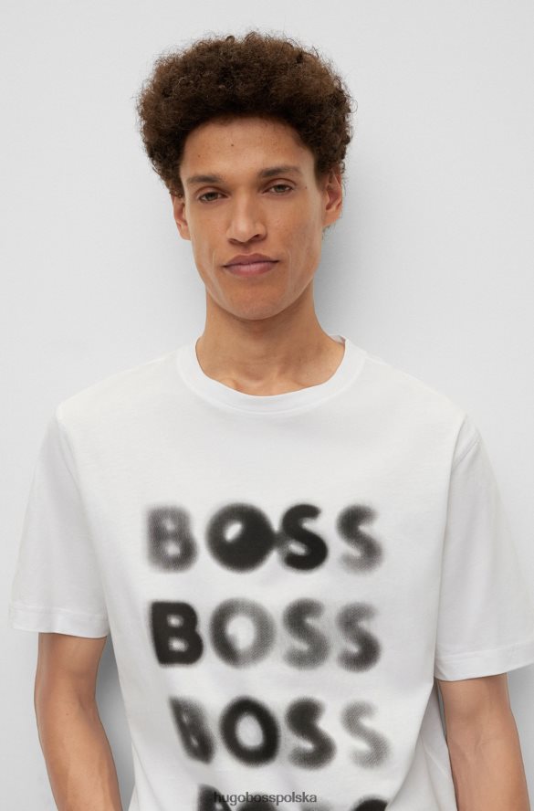 Hugo Boss Hugo bawełniana koszulka o swobodnym kroju z grafiką logo w kolorze białym biały R0X0H61745