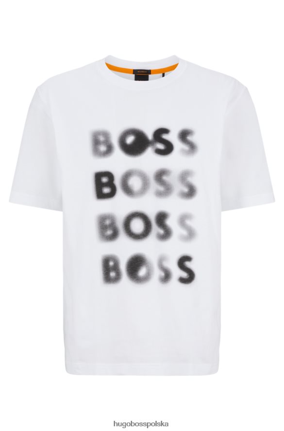 Hugo Boss Hugo bawełniana koszulka o swobodnym kroju z grafiką logo w kolorze białym biały R0X0H61745