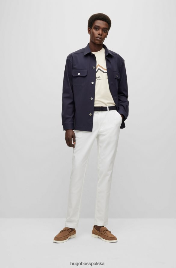 Hugo Boss Hugo biały, bawełniany t-shirt o dopasowanym kroju z grafiką logo biały R0X0H61794