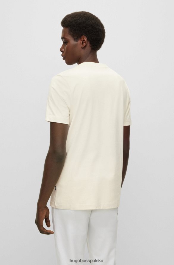 Hugo Boss Hugo biały, bawełniany t-shirt o dopasowanym kroju z grafiką logo biały R0X0H61794