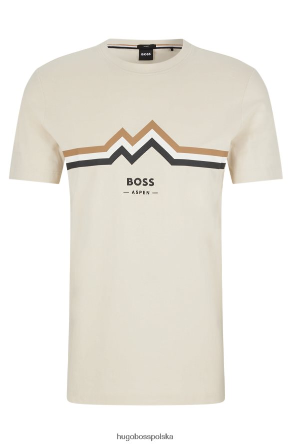 Hugo Boss Hugo biały, bawełniany t-shirt o dopasowanym kroju z grafiką logo biały R0X0H61794